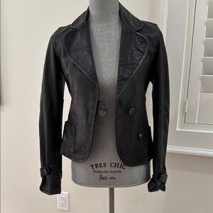 Chic Black Italian Leather Jacket